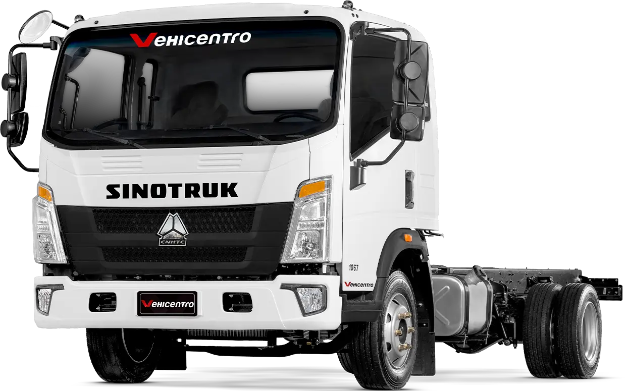 CAMIÓN Sinotruk 1067 5 TON CHASIS CORTO de la serie 100 con 141 HP caballos de fuerza 2025 encuentralo en Vehicentro MT precio desde 27990 imagen tres cuartos